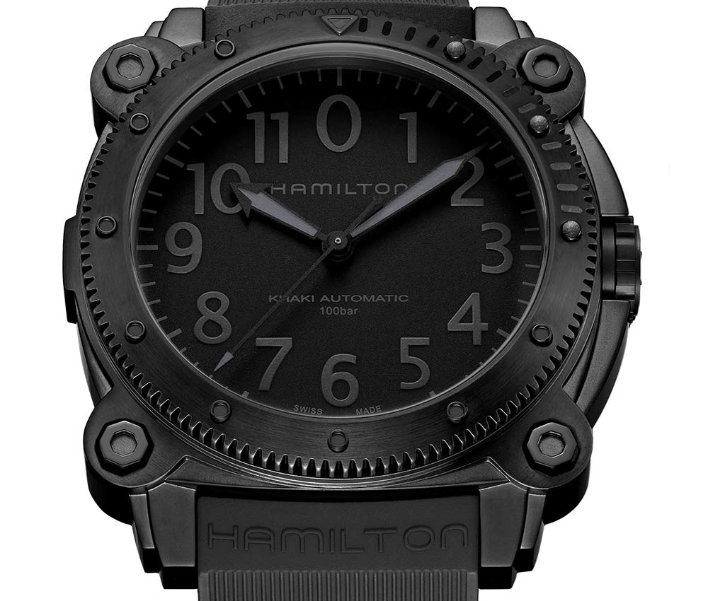 漢密爾頓卡其色海軍低零鈦特寫(xiě)