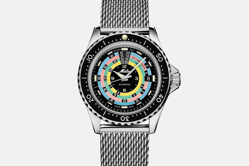 Mido海洋之星減壓計(jì)時(shí)器1961「夢幻彩色圈」-復(fù)刻表
