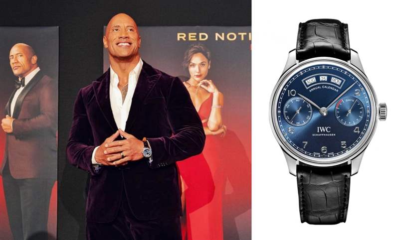 【名人表盒】巨石強森戴IWC出席Netflix《紅色通緝令Red Notice》首映-復(fù)刻表
