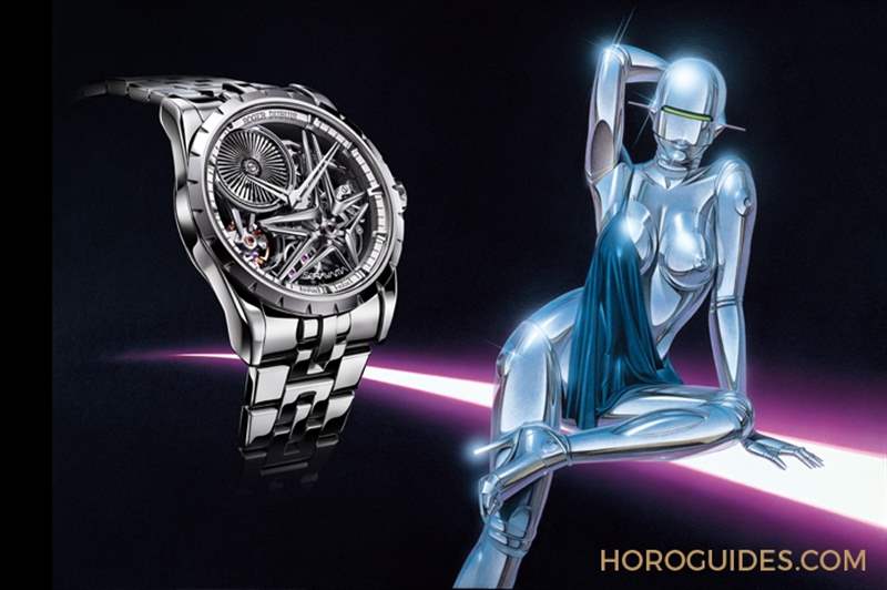 ROGER DUBUIS - 這款自動盤轉起來很迷幻！ Roger Dubuis攜手空山基推出Excalibur Sorayama Monobalancier腕表