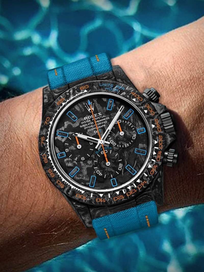 勞力士DIT獨特的褪色老化設(shè)計40毫米碳纖維紋理改裝表-復(fù)刻表