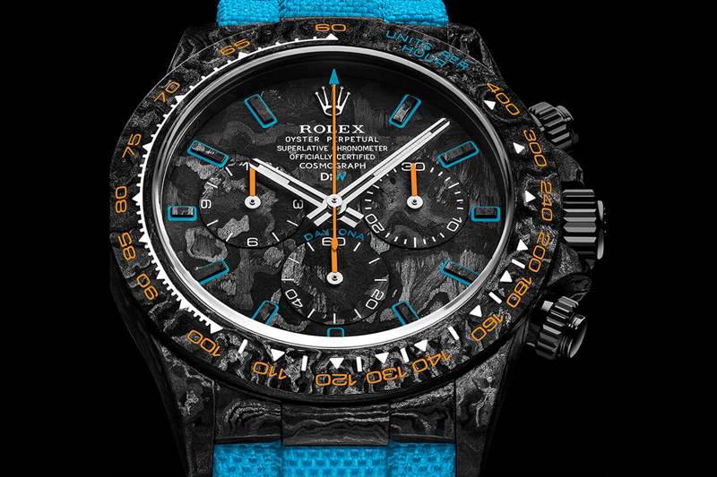 勞力士DIT獨特的褪色老化設(shè)計40毫米碳纖維紋理改裝表-復(fù)刻表