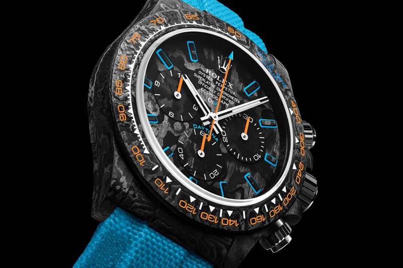 勞力士DIT獨特的褪色老化設(shè)計40毫米碳纖維紋理改裝表-復(fù)刻表