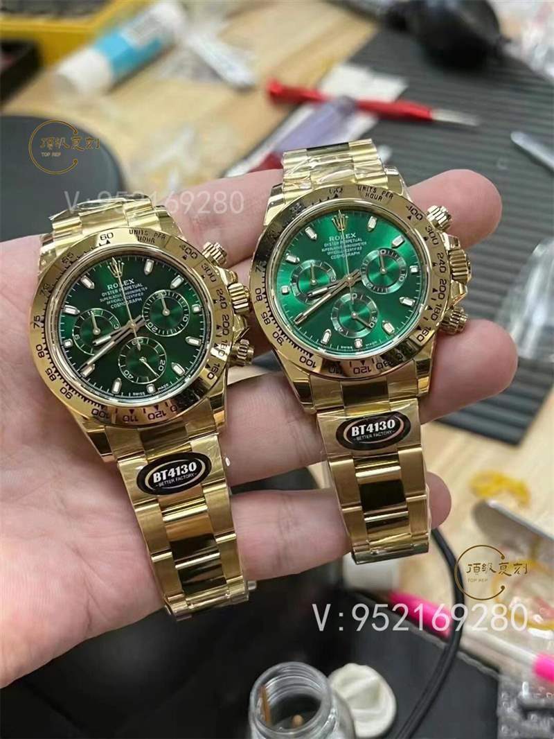 BT廠勞力士4130綠金迪通拿復刻表鍍金會掉色嗎-復刻表