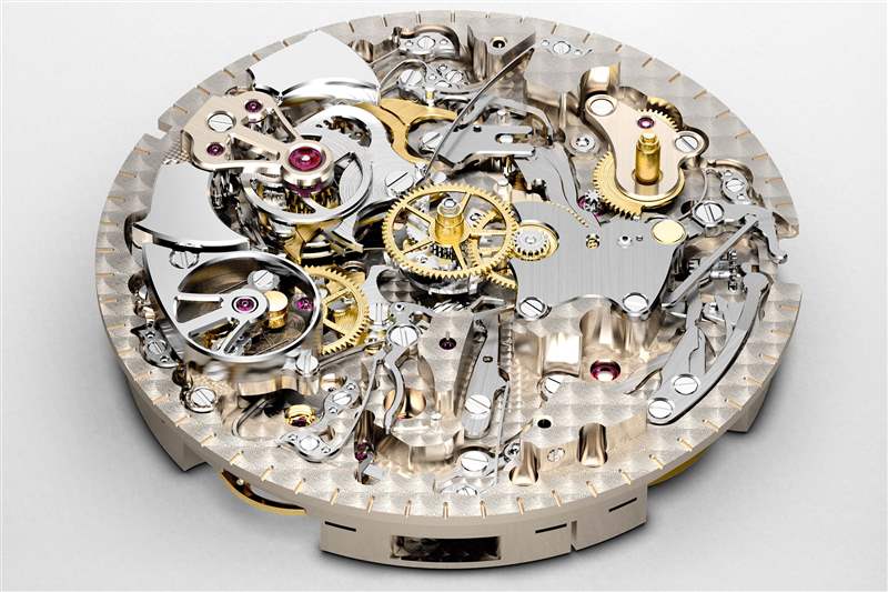 三問報(bào)時(shí)機(jī)制，組裝到機(jī)芯中，表盤一側(cè)。