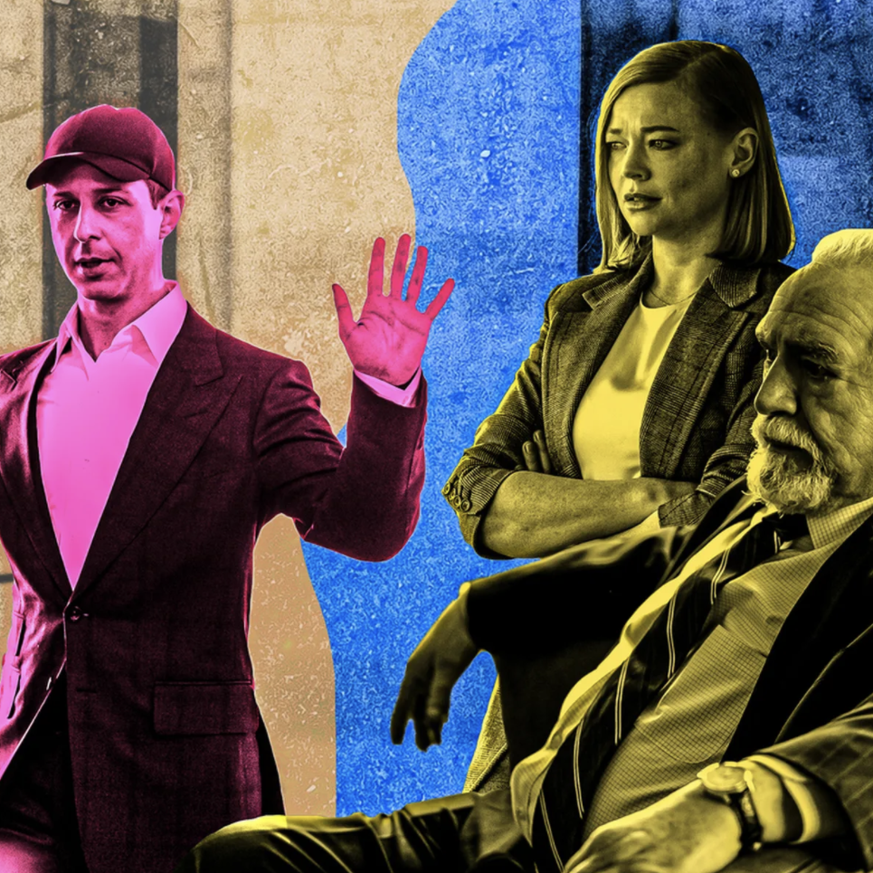 合成圖像，以 HBO 系列“繼承”中的主角為特色