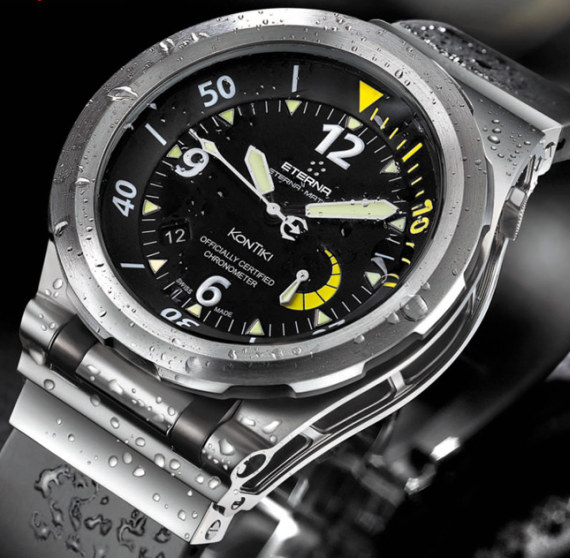 Eterna KonTiki Diver 保時(shí)捷設(shè)計(jì)四分之一黃P6780潛水手表-復(fù)刻表