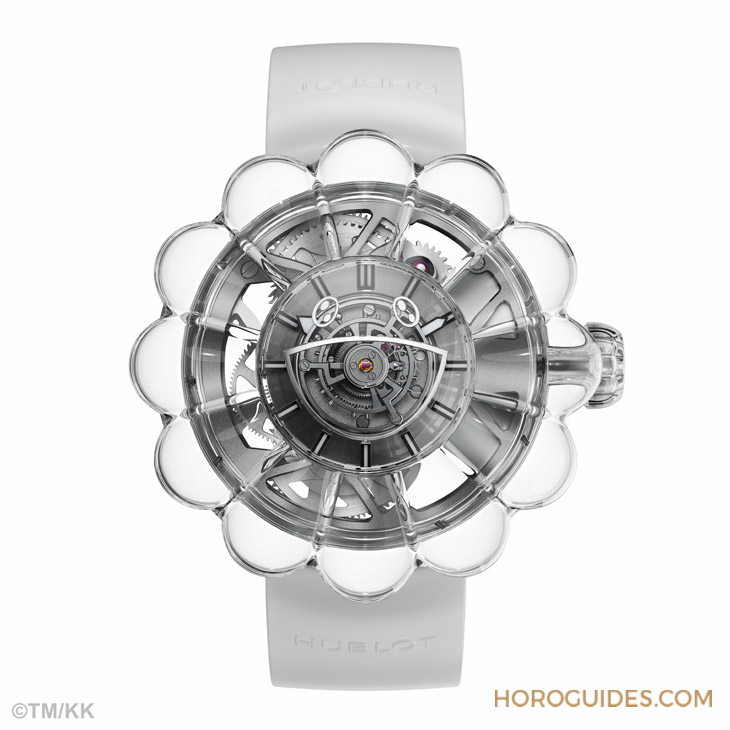 12辦花型透明藍寶石表殼!村上隆微笑小花仙氣爆棚了|Hublot MP-15村上隆藍寶石陀飛輪腕表-復(fù)刻表